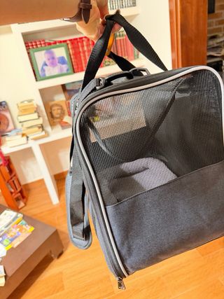 Transportín para gatos/perros gris y naranja