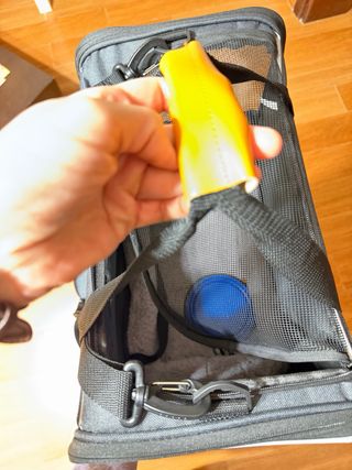 Transportín para gatos/perros gris y naranja