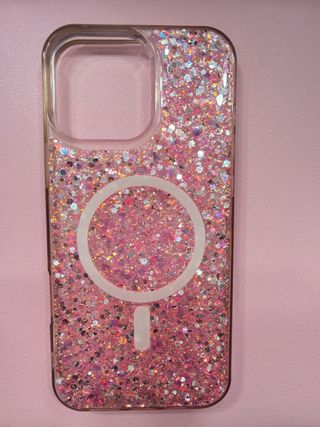 Funda iPhone 16 Pro Max Glitter Rosa
