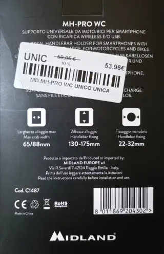 Soporte Móvil Moto Midland MH-PRO WC