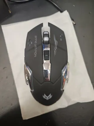 Ratón Gaming Negro y Plateado