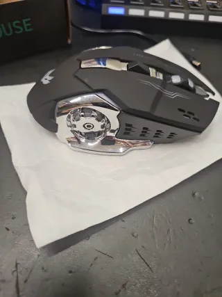 Ratón Gaming Negro y Plateado