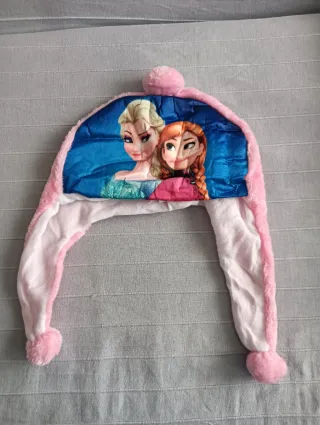 Gorro Frozen Elsa y Anna Peluche Pompones