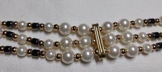 Braccialetto 3 fili perle bigiotteria