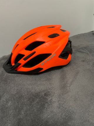 Casco Btwin Naranja Bicicleta Montaña