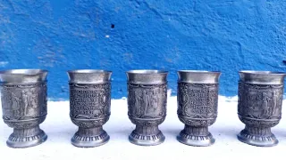 Juego 6 Vasos Estaño 95% Alemán
