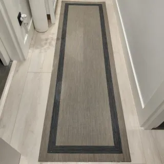 2 Tappeti in Vinile per Corridoio Marrone/Grigio