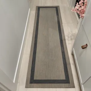 2 Tappeti in Vinile per Corridoio Marrone/Grigio