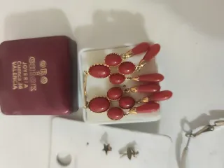 Pendientes Flor Negro y Dorado