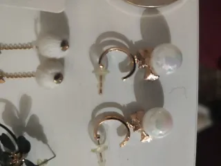 Pendientes Flor Negro y Dorado