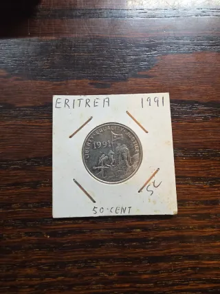Moneda Eritrea 50 Cent 1991