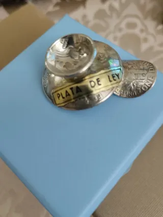 Pequeño Cenicero Monedas Plata Ley