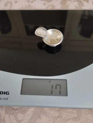 Pequeño Cenicero Monedas Plata Ley