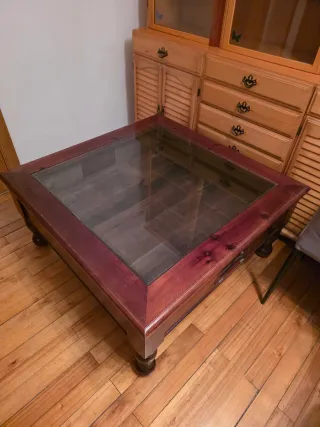 Mesa de centro madera y cristal