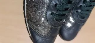 Zapatillas Munich Cuero Glitter Verde/Plata