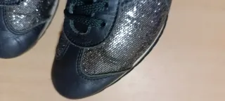 Zapatillas Munich Cuero Glitter Verde/Plata