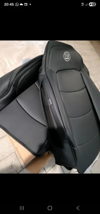 Fundas Asientos Coche Cuero Negro Brabus