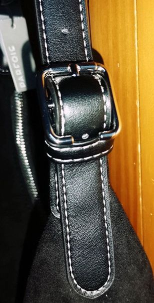 Bolsa Parfois preta aspeto camurça