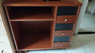 Mueble TV madera y negro