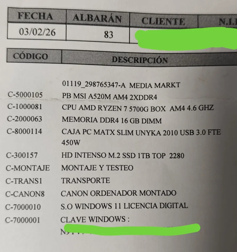 PC Sobremesa Gamer AMD Ryzen 7 5700G 32GB RAM 1TB afbeelding 9