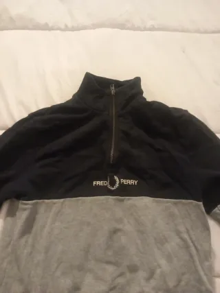 Sudadera Fred Perry cremallera negra y gris