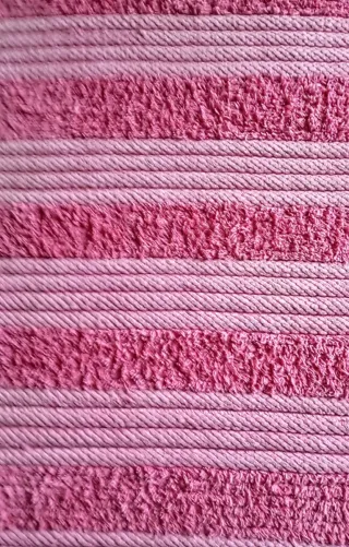 Tapete Indiano artesanal Algodão Rosa Listrado