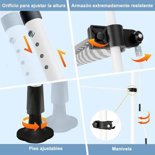 Toldo Enrollable Balcón 200cm Gris/Blanco