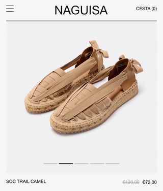 Alpargatas Naguisa caqui y Rojo