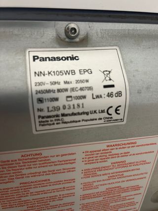Microondas Panasonic NN-K105W Grill
