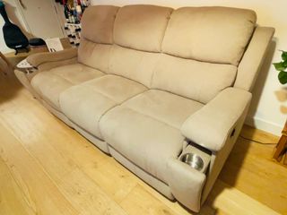 Sofá relax 3 plazas eléctrico con posavasos