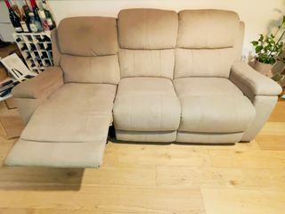 Sofá relax 3 plazas eléctrico con posavasos