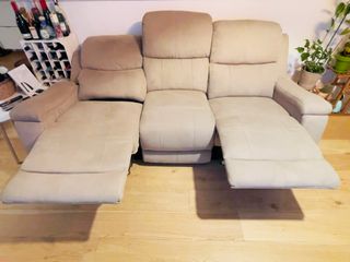 Sofá relax 3 plazas eléctrico con posavasos