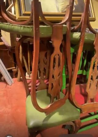 5 Sillas Antiguas Vintage Madera