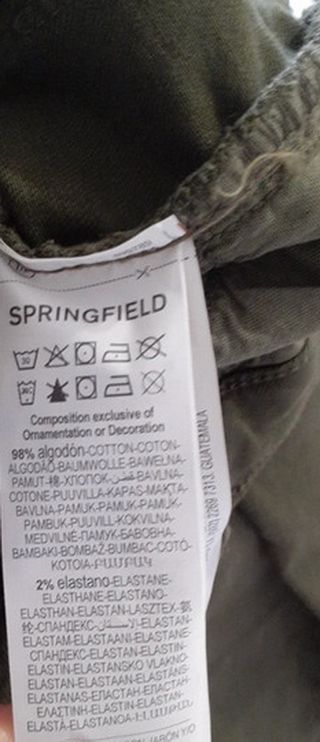 Calças Springfield Slim Cropped Verde Caqui Tamanh