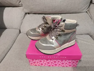 Botas niña oro y rosa