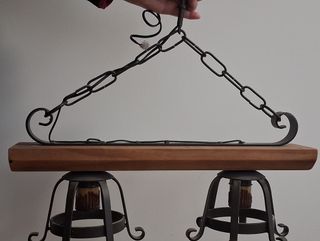 Lámpara Colonial Negra Madera