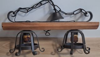 Lámpara Colonial Negra Madera