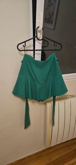 Falda pantalón Zara verde