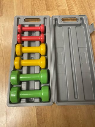 Mancuernas con estuche. De 0,5, 1 y 1,5kg