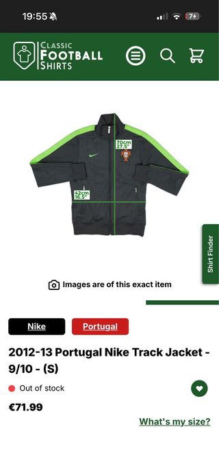 Portugal Nike Track Jacket 2012-13 Retro (S)