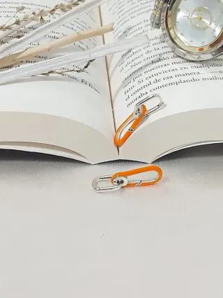 Pendientes Pandora Aro Naranja y Plata