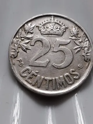 Moneda Plata 25 Centimos España 1925