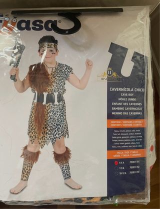 Disfraz Cavernícola Niño Talla 5-6 Años