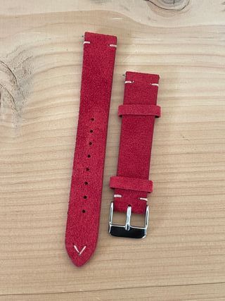 Cinturino Orologio scamosciato Rosso 18 mm