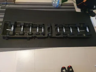 Juego Mancuernas Caucho Negras con Maletín