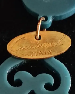 Orecchini pendenti blu e oro