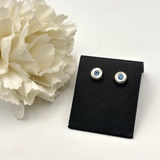 Pendientes de oro 18kt con gema azul