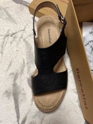 Sandalias Fiorentini Cuña Negra Marrón