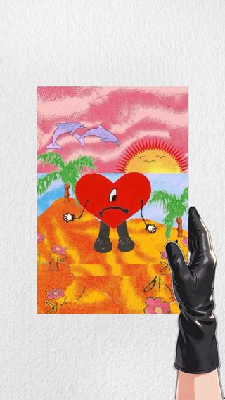 Cuadro Bad Bunny Corazón Triste