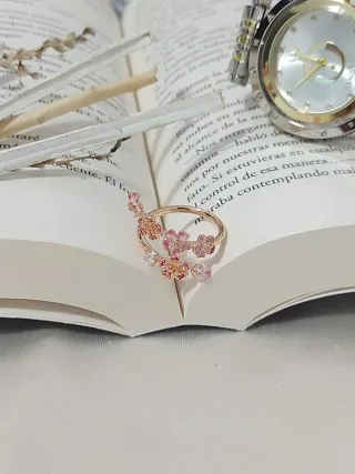 Anillo Pandora Talla 54 Flor Rosa Oro
